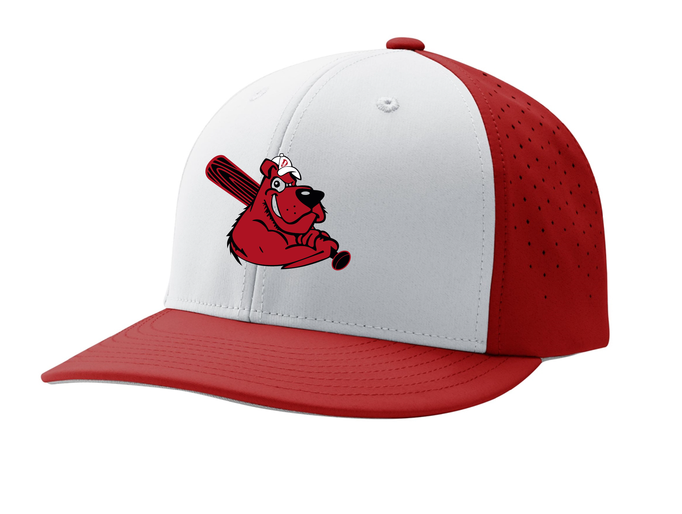 White and Red DAWGS Game Hat